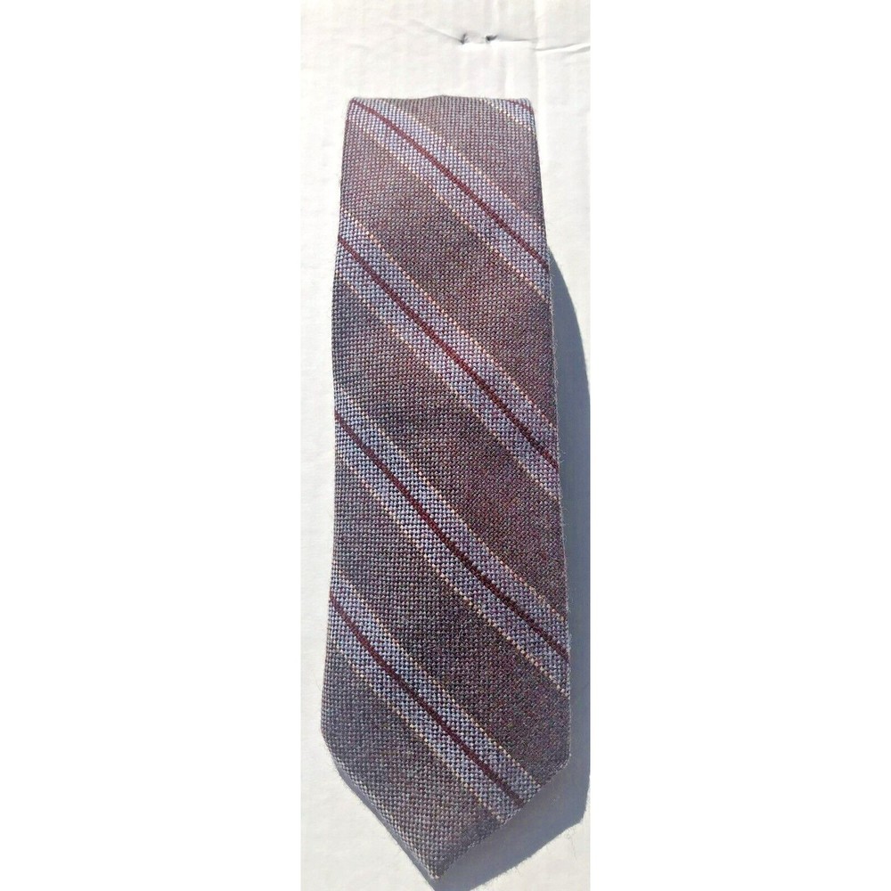Vintage "Lilly Dache" Tie Red Blue All Wool 1960's Necktie Paris